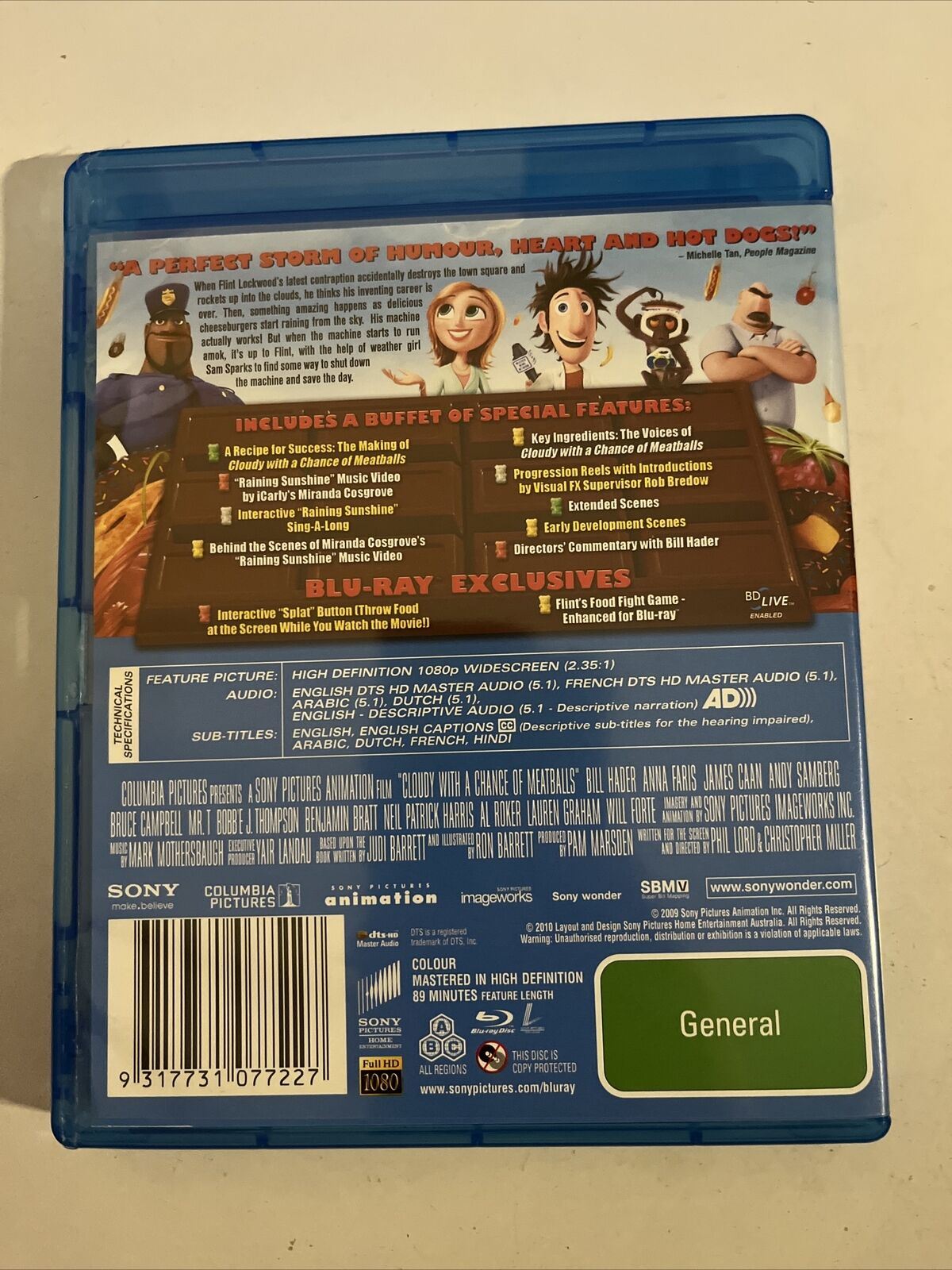Cloudy With A Chance Of Meatballs (Blu-ray, 2009)  All Regions