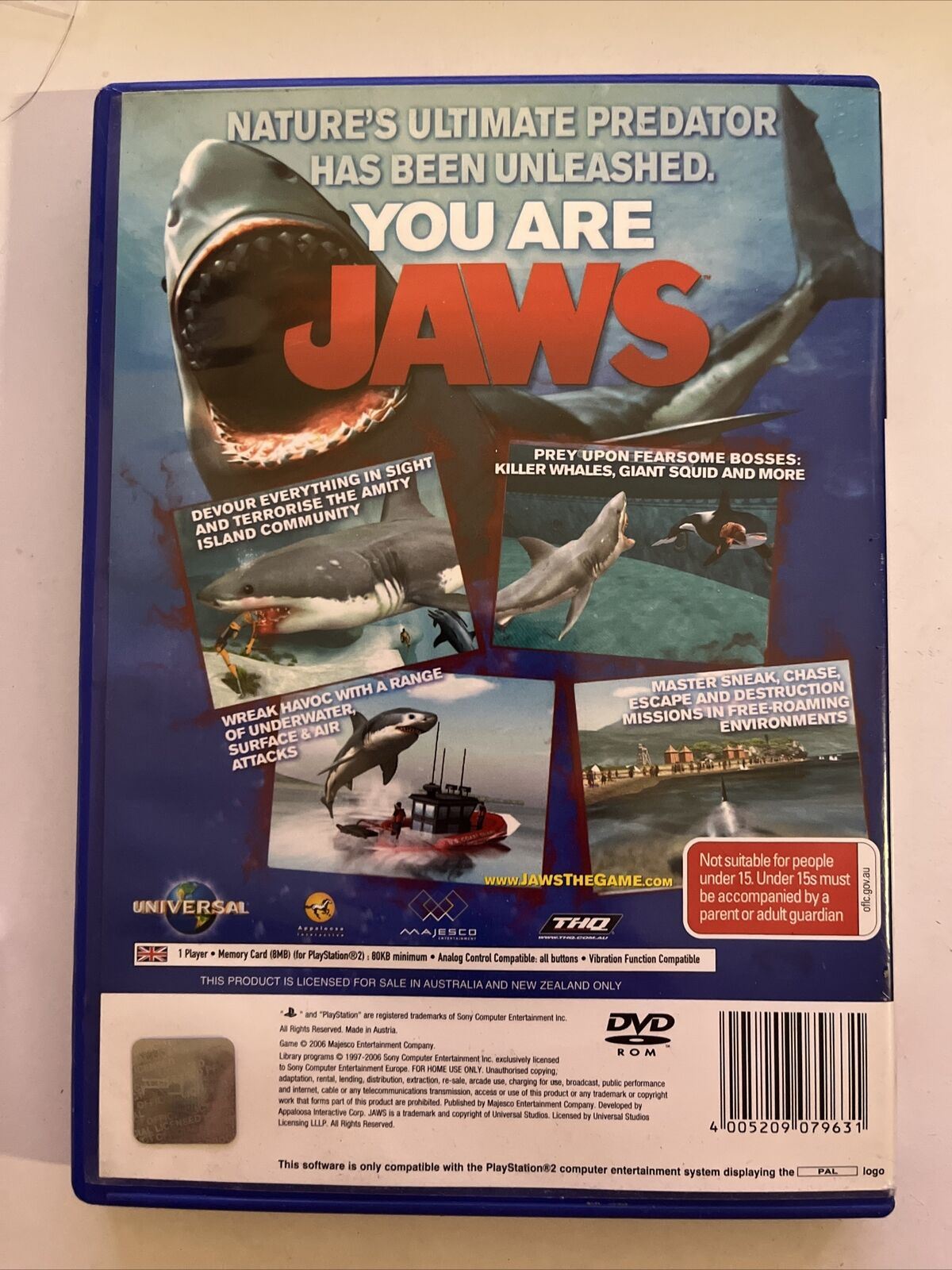 Jaws Unleashed - PlayStation PS2 PAL Game with Manual