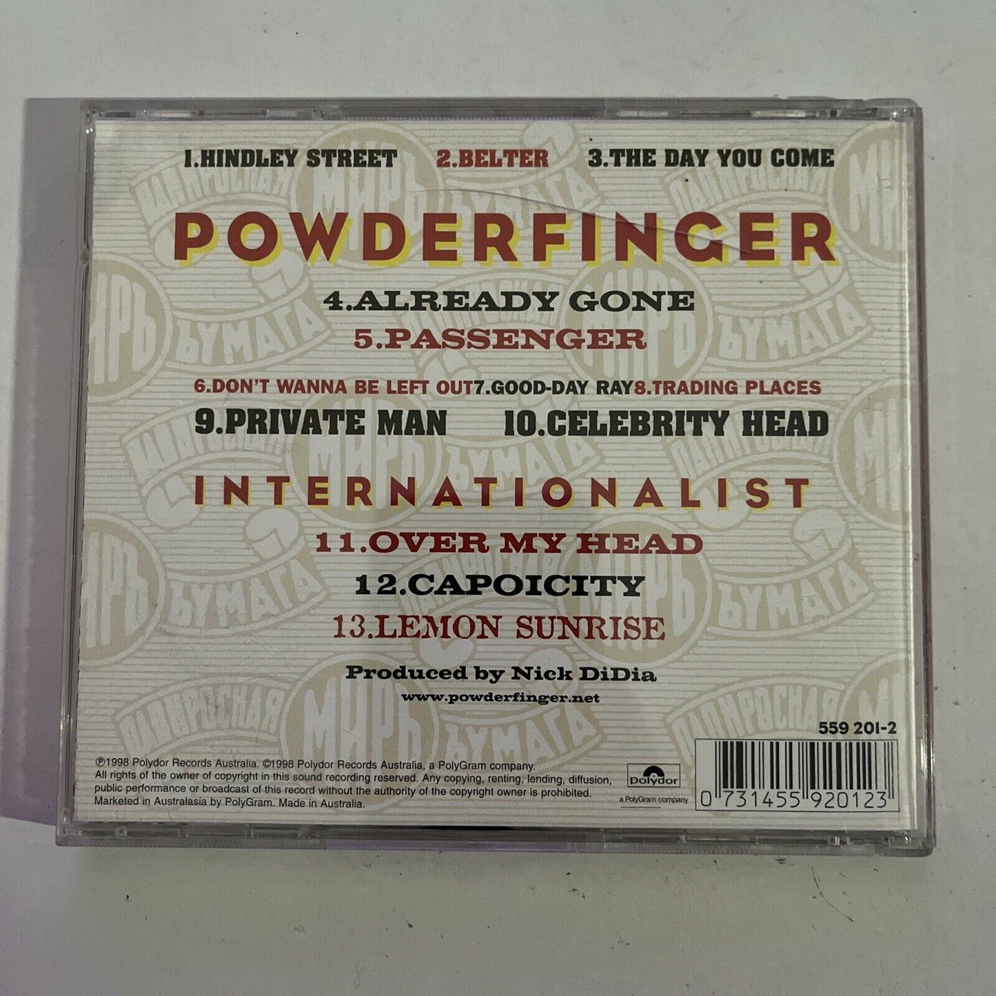 Powderfinger ‎– Internationalist (CD, 1998) Album