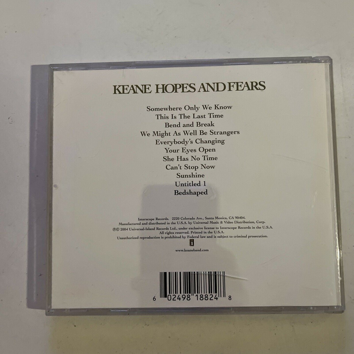 Keane – Hopes And Fears (CD, 2004) Album