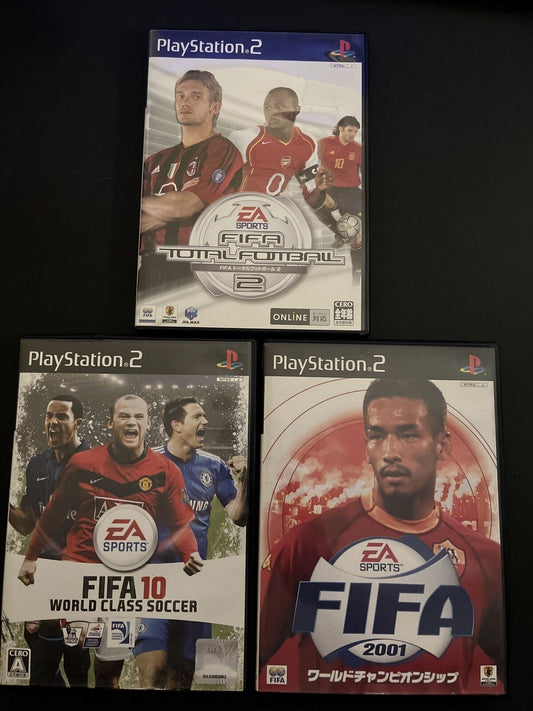 3x FIFA Total Football 2, FIFA 10, FIFA 2001 - PlayStation PS2 NTSC-J Japan