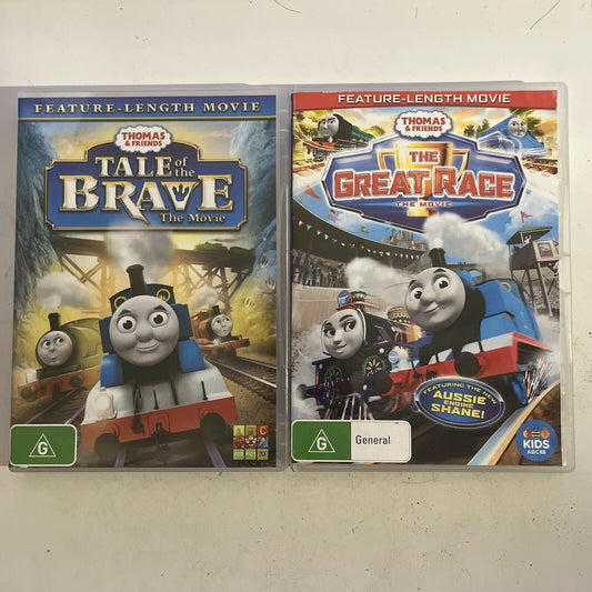 2x Thomas & Friends Movie - Tale Of The Brave + The Great Race (DVD, 2014)