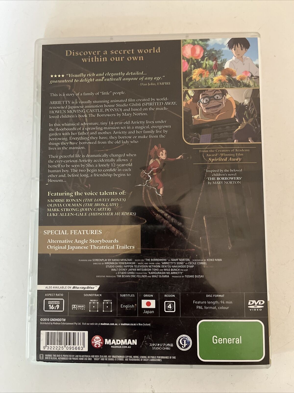 Arrietty - Special Edition (DVD, 2010) Studio Ghibli Anime Film. Region 4