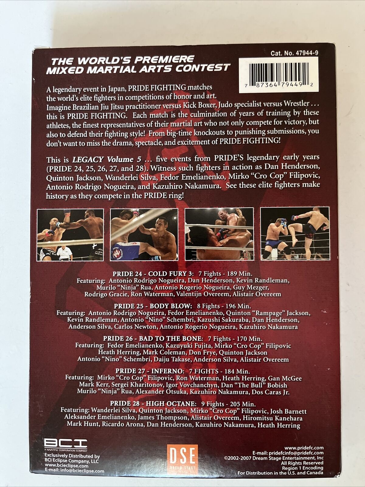 Pride FC Fighting Championships Pride 24-28 - The Early Years (DVD) Region 1