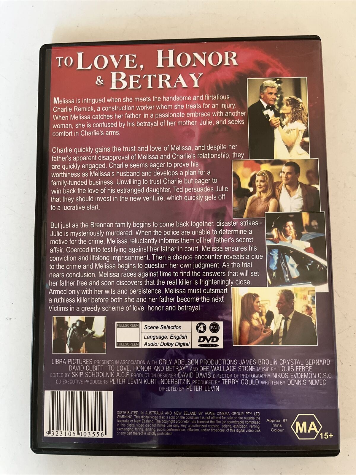 To Love, Honor & Betray (DVD, 1999) James Brolin, Crystal Bernard. Region 4