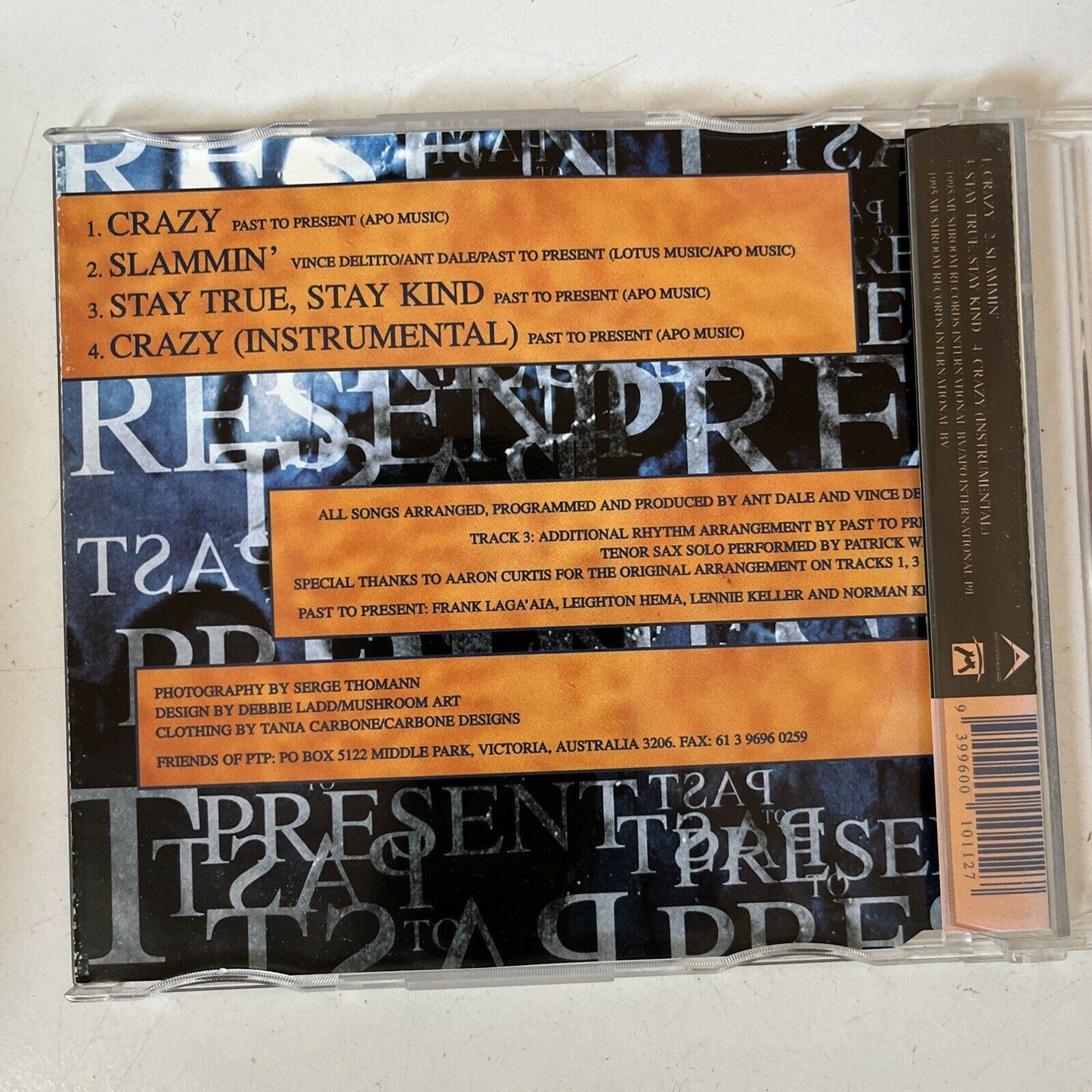 Past To Present ‎– Crazy (CD, 1995) Signed Copy Front Cover