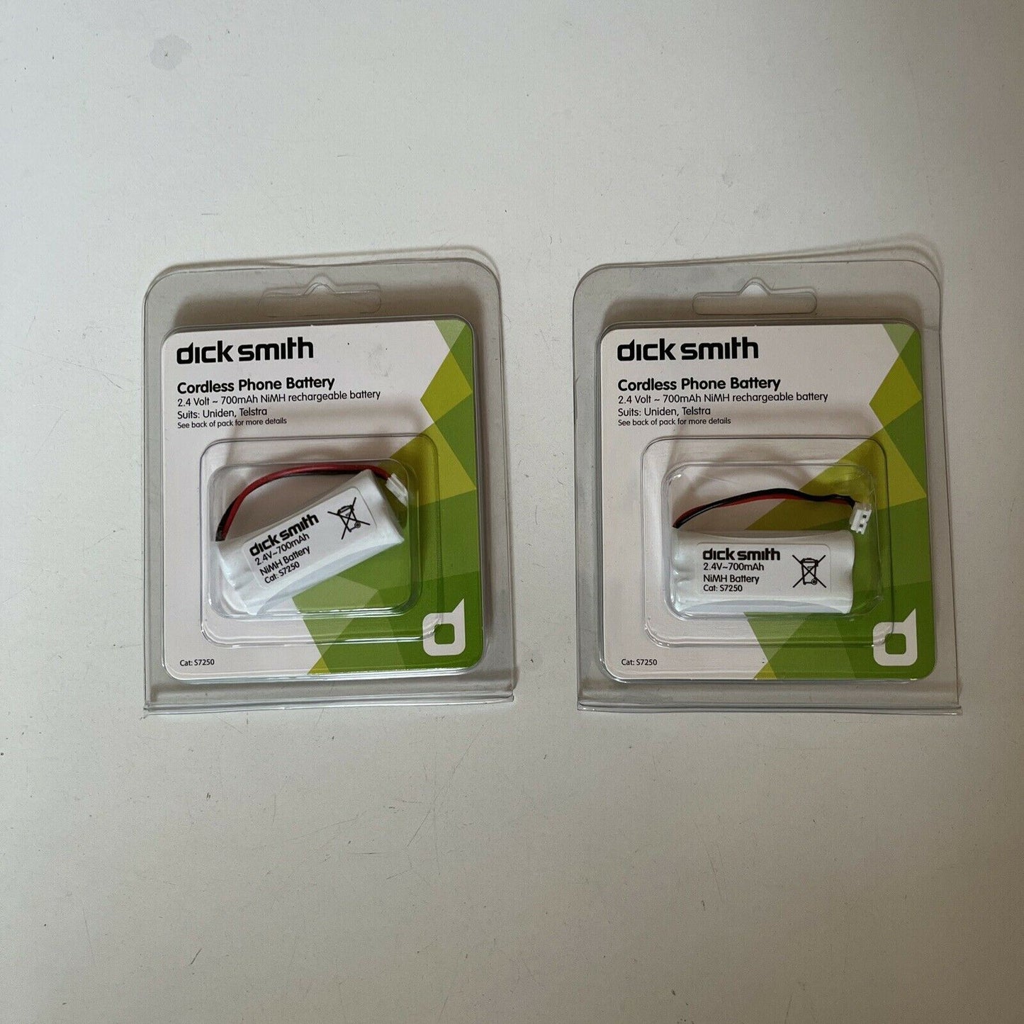 2x Dick Smith Cordless Phone Battery 2.4V Suits Uniden & Telstra BT-694 battery