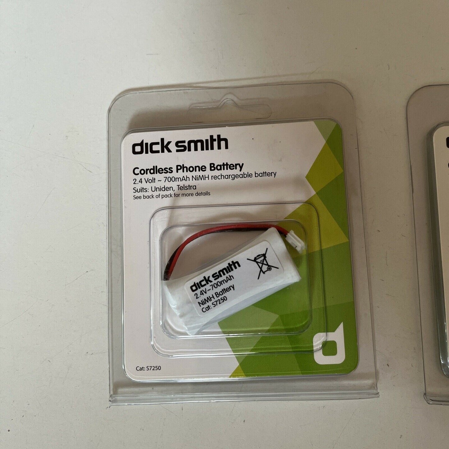 2x Dick Smith Cordless Phone Battery 2.4V Suits Uniden & Telstra BT-694 battery