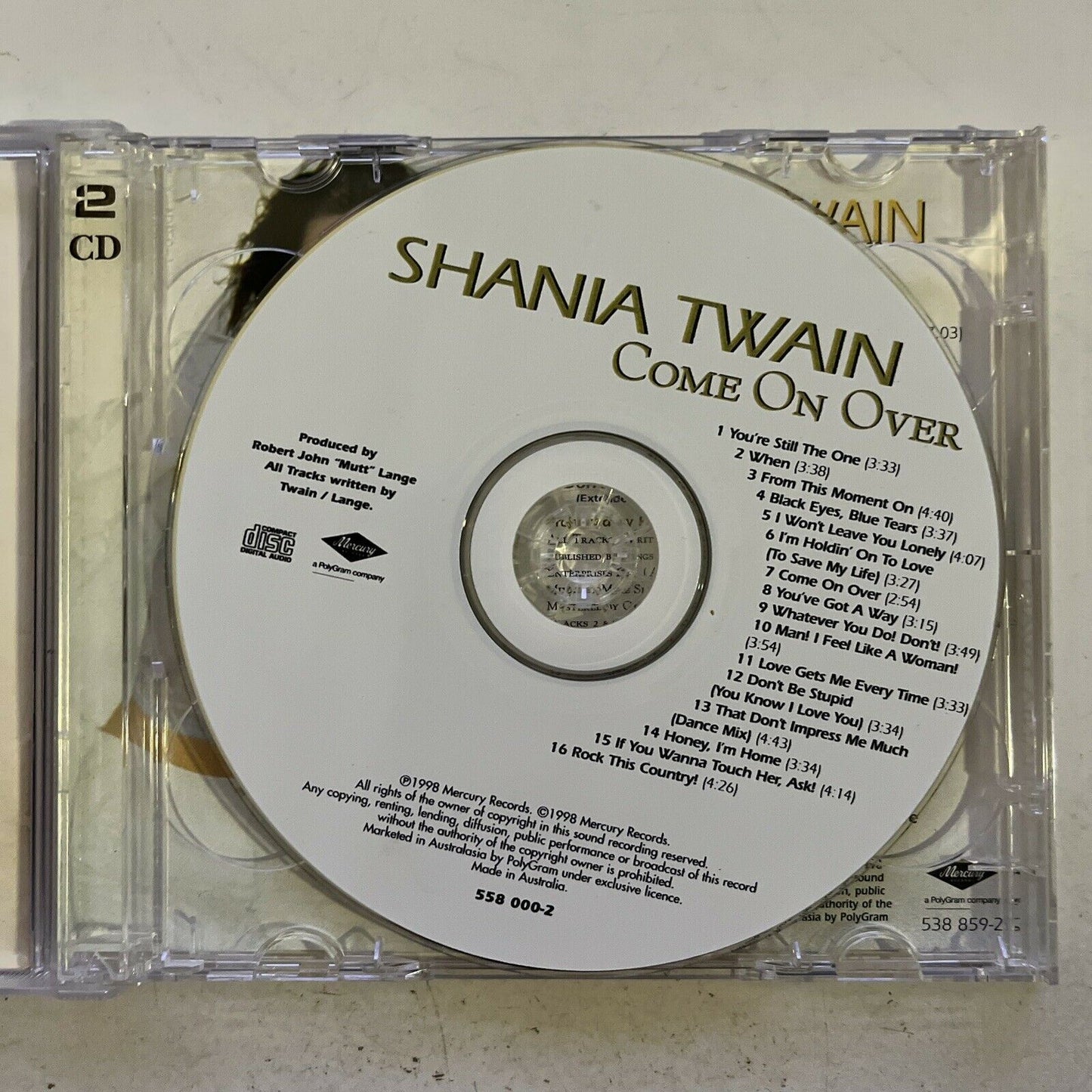 Shania Twain – Come On Over with Australian Bonus Tour CD (CD, 2-Disc, 1997)