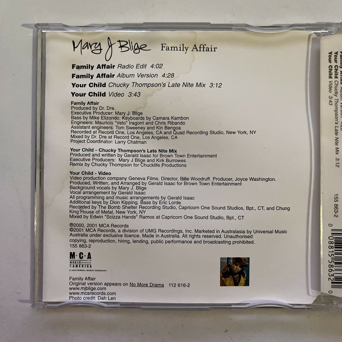 Mary J Blige - Family Affair (CD, 2001)