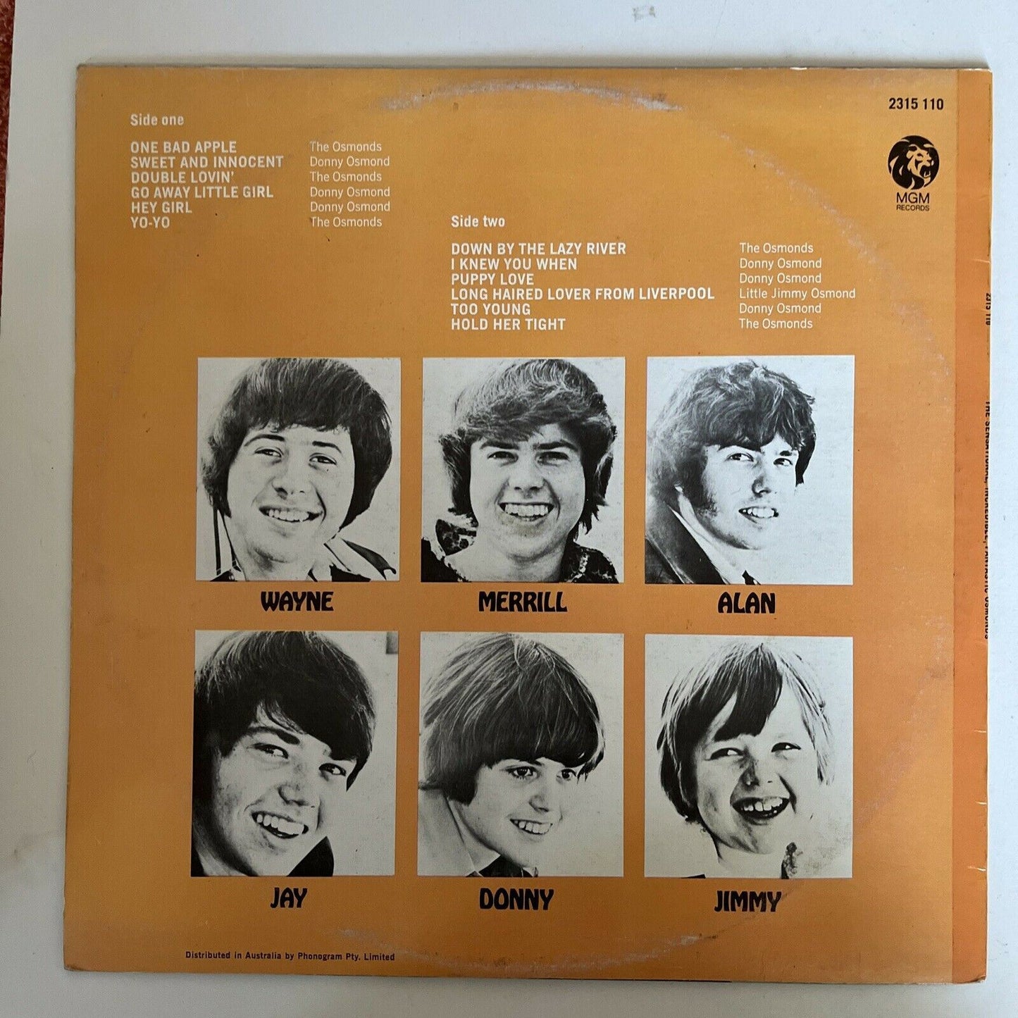 Osmonds – The Sensational Incredible Fantastic Osmonds Vinyl Record 1972