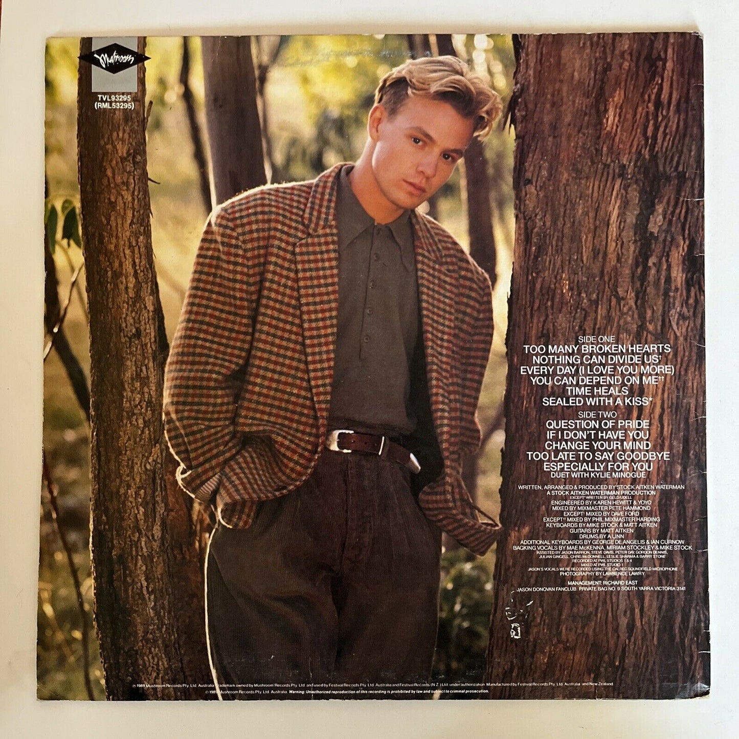 Jason Donovan – Ten Good Reasons. Vinyl Record 1989