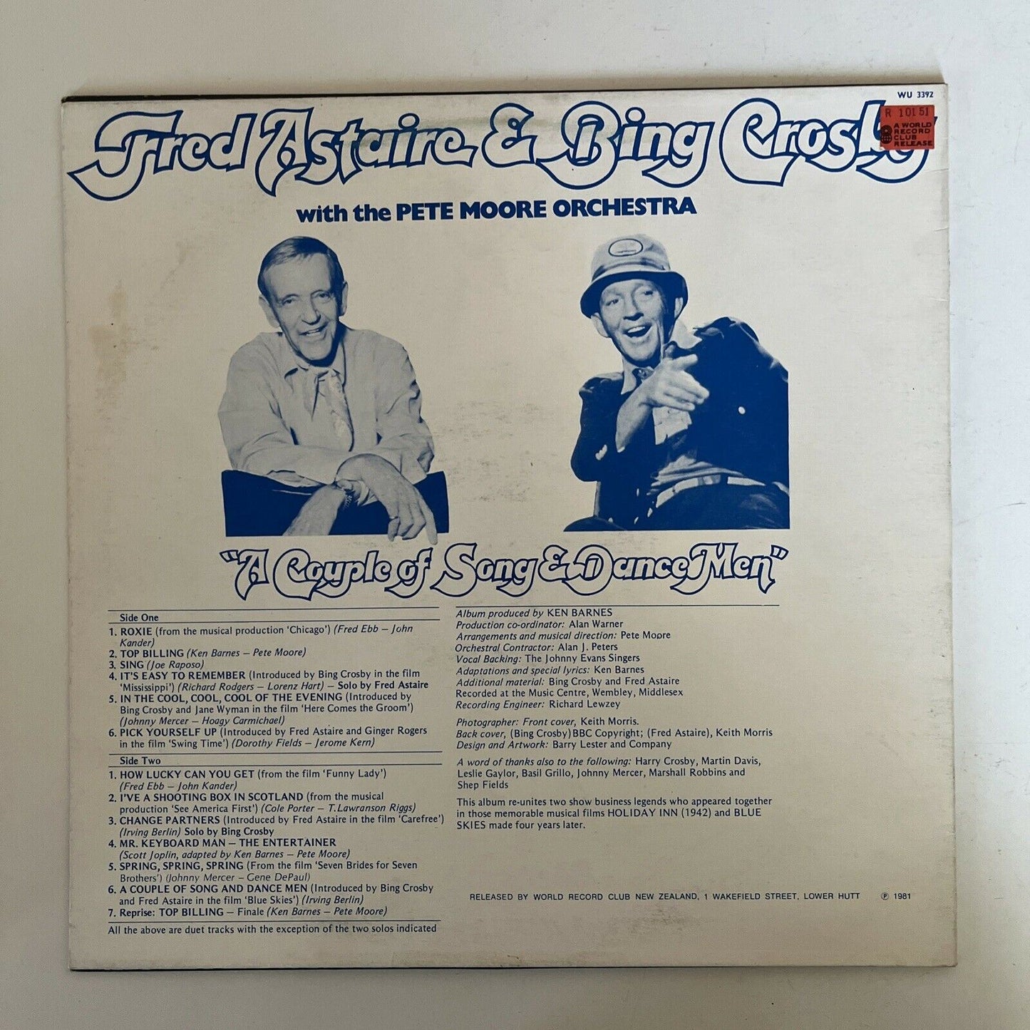 Bing Crosby & Fred Astaire – A Couple Of Song & Dance Men Vinyl Record 1981