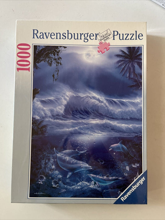*New Sealed* Ravensburger Puzzle Dolphins In Moonlight 1000 Piece Jigsaw Puzzle