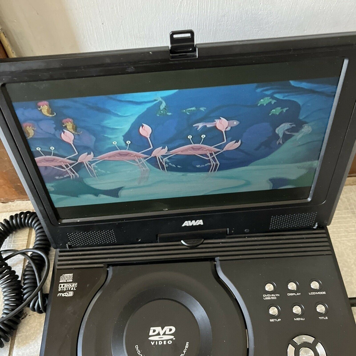 AWA Portable 10" DVD Player With Swivel Screen USB SD TF-DVD 1021D