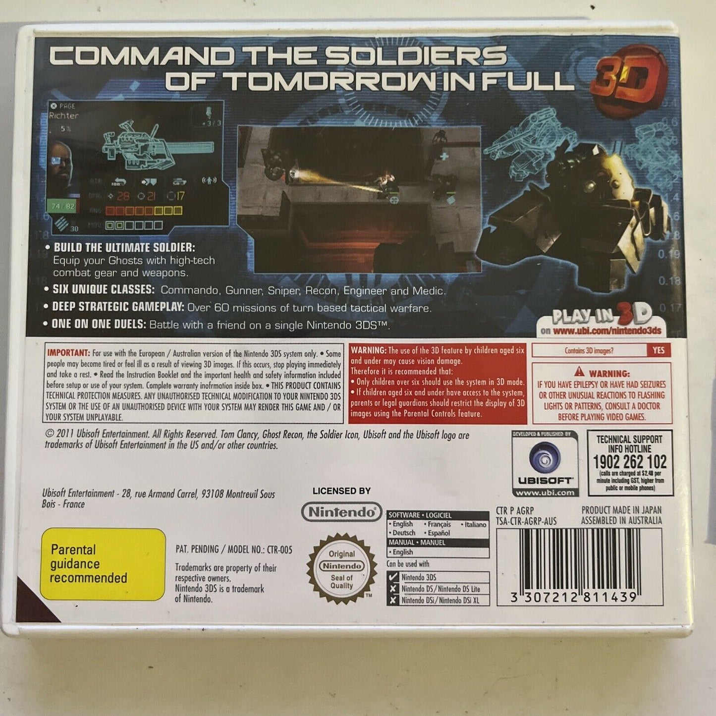 Tom Clancy's Ghost Recon: Shadow Wars - Nintendo 3DS Complete Game with Manual