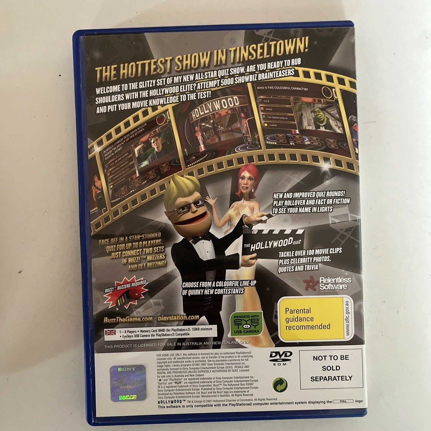 Buzz The Hollywood Quiz Bundle With Controllers - Sony Playstation 2 PS2 PAL