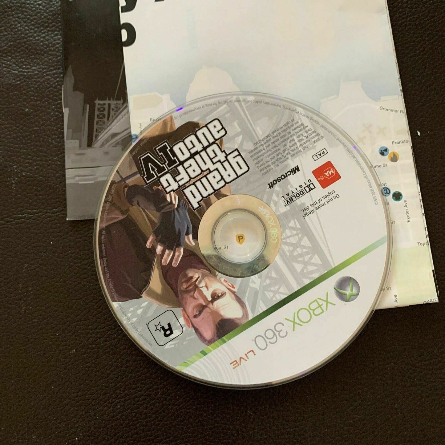 Grand Theft Auto IV - Microsoft XBOX 360 PAL Game with Manual & Map
