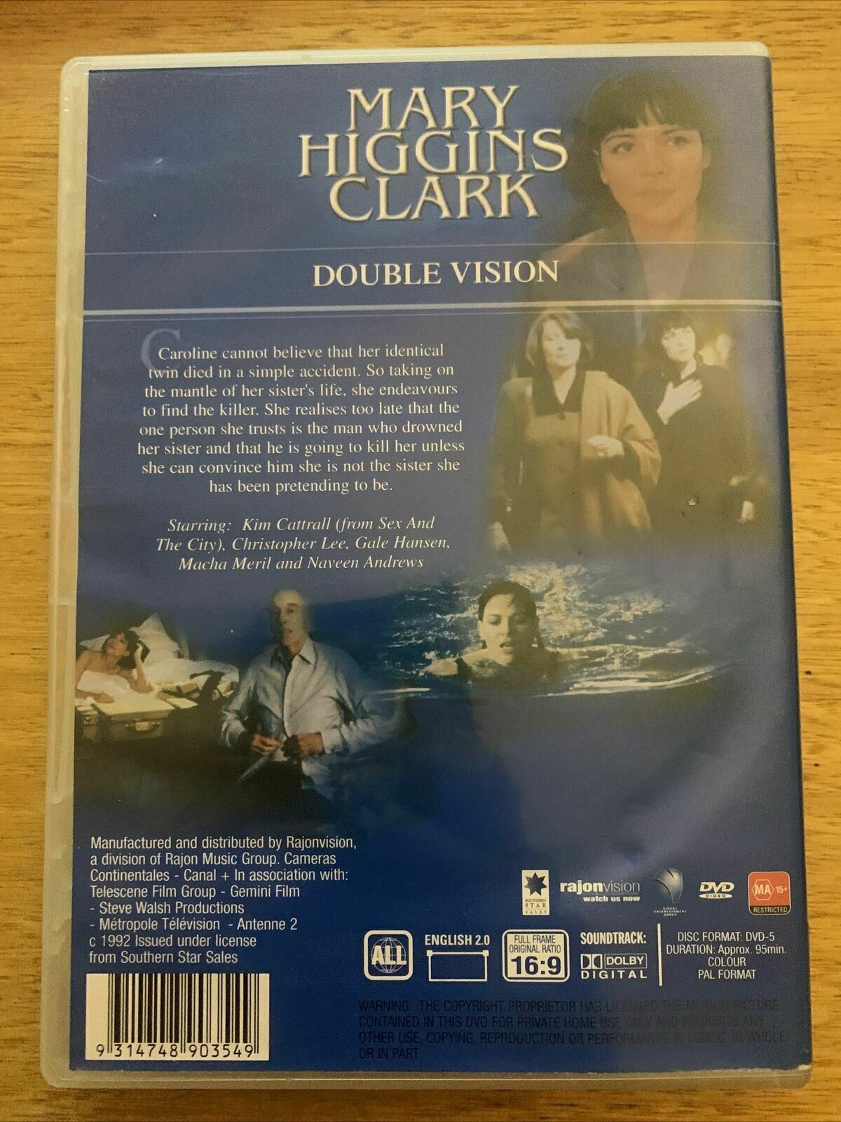Mary Higgins Clark - Double Vision (DVD, 1992) Kim Cattrall, Christopher Lee