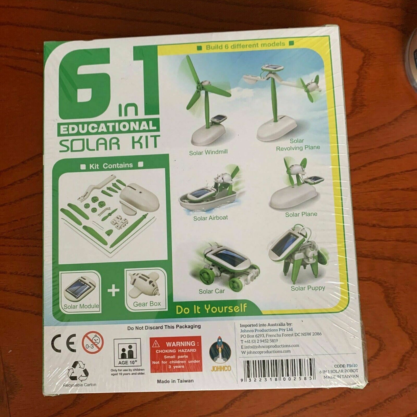 *New Sealed* Johnco - 6 in 1 Educational : Build Your Own Solar Kit