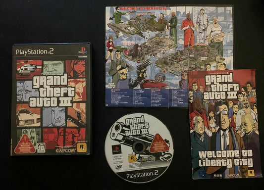 Grand Theft Auto III - Sony PlayStation PS2 JAPAN NTSC-J w Map + Manual