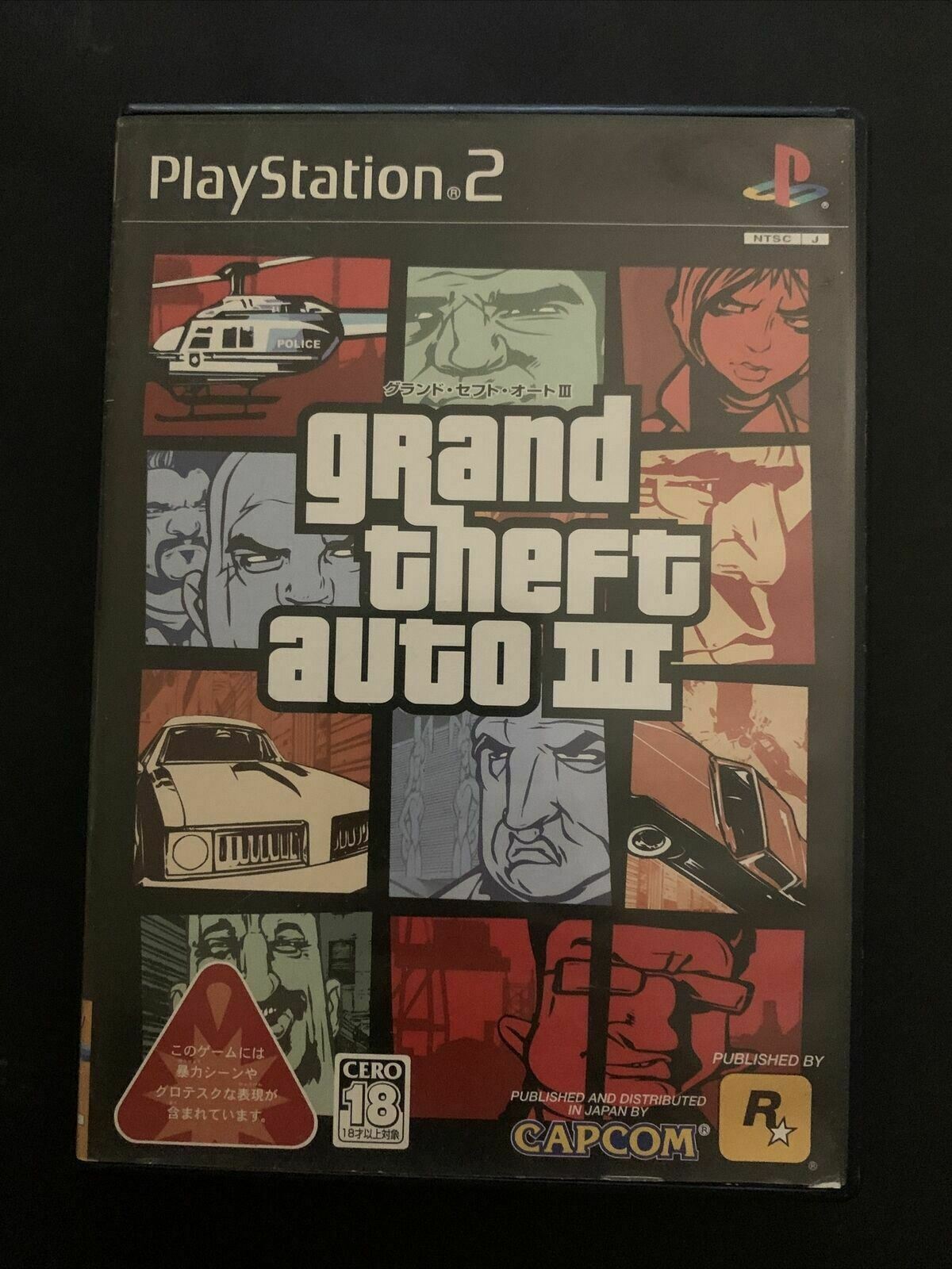 Grand Theft Auto III - Sony PlayStation PS2 JAPAN NTSC-J w Map + Manual