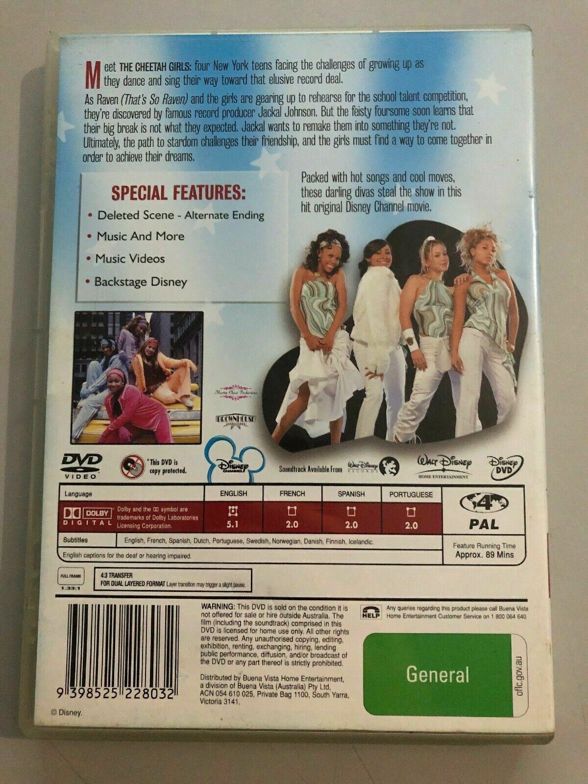 The Cheetah Girls (DVD, 2003) Raven-Symoné, Adrienne Houghton. Region 4