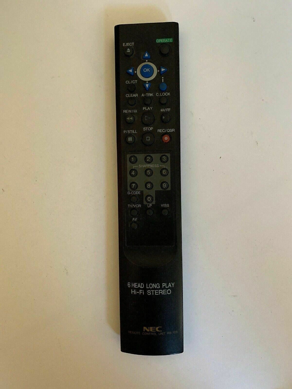 Genuine NEC Remote Control RB-105 for TV VCR Player – Retro Unit