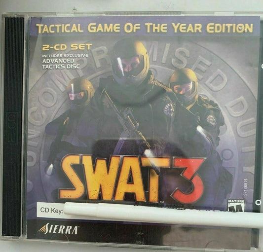 *RARE* SWAT 3 with Advanced Tactics GOTY Edition - PC (CD, 2-Disc Set) Sierra