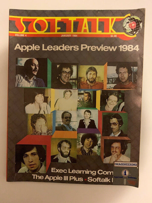 Vintage Apple Softalk Magazine January 1984 Volume 4 Apple Leaders Steve Jobs