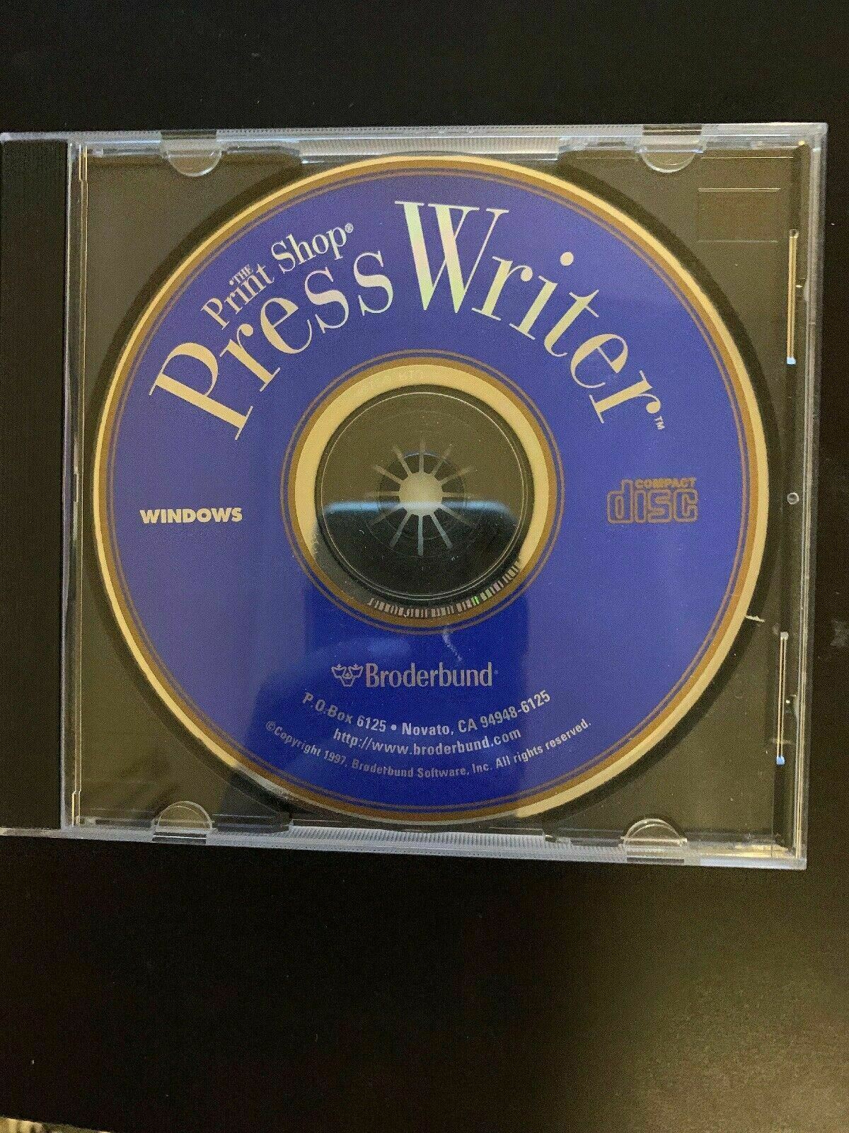 The Print Shop Press Writer - PC Cdrom Broderbund Windows 1997