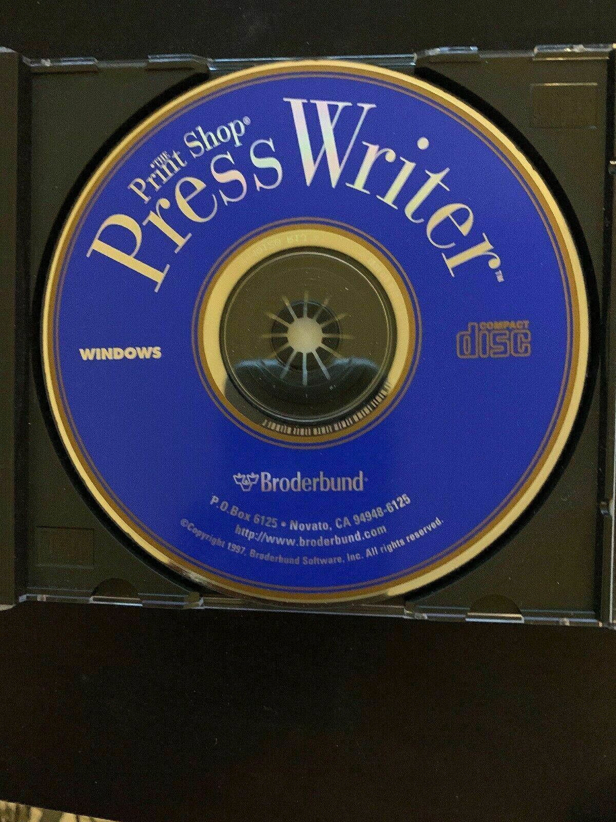 The Print Shop Press Writer - PC Cdrom Broderbund Windows 1997