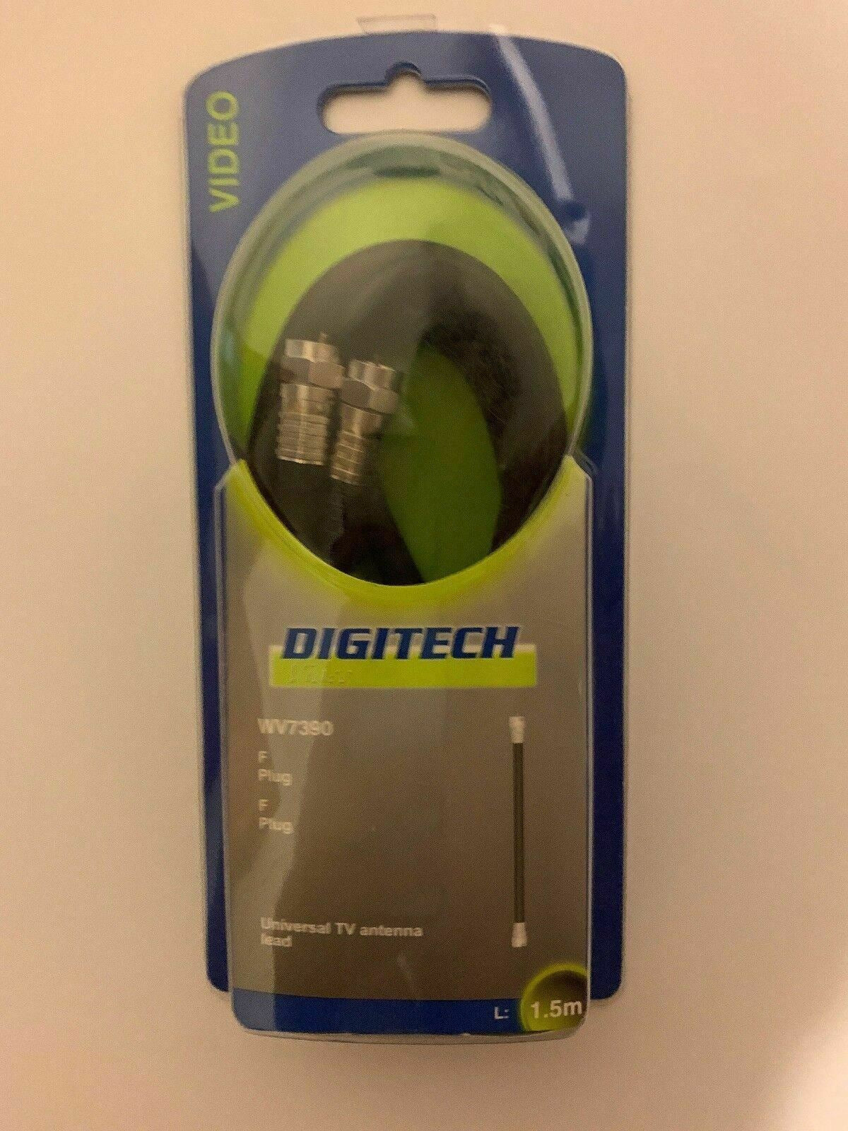Digitech Television Antenna Cable 1.5m High Quality RG6 Quad Shield F-Plug