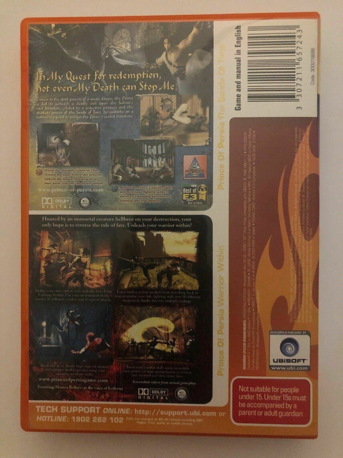 2x Prince Of Persia: Sands Of Time & Warrior - PC Windows Games Action Adventure