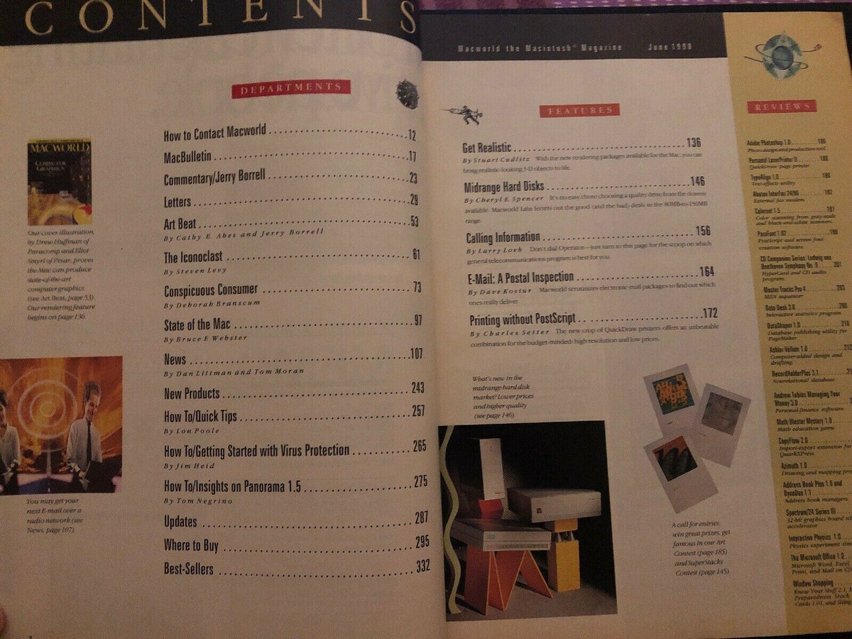 Macworld June 1990 Vintage Apple Magazine: 3D Rendering On The Mac Computer