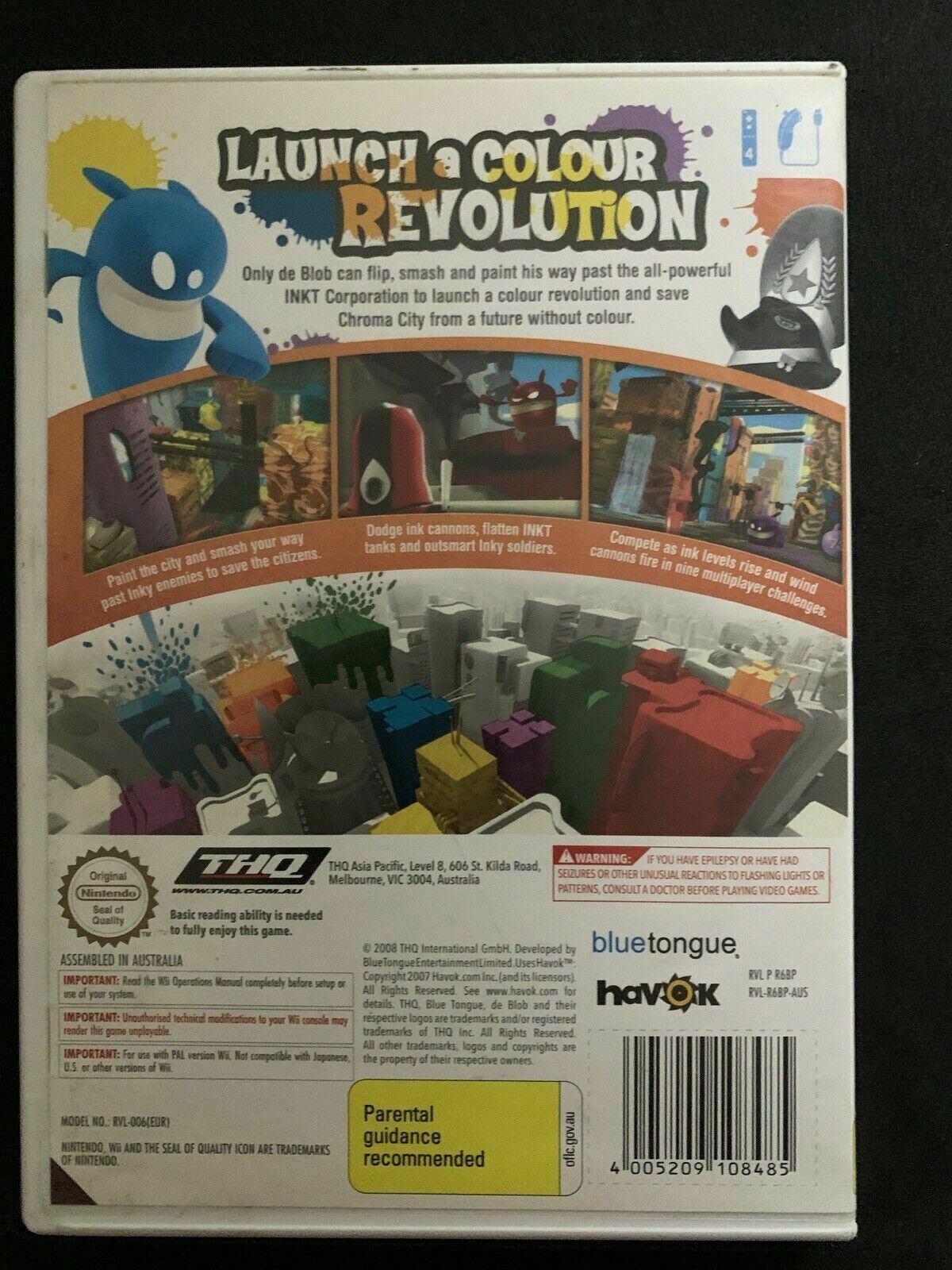 De Blob - Nintendo Wii PAL Game with Manual