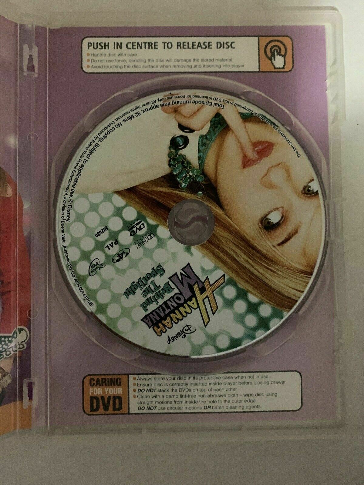 Hannah Montana - Behind The Spotlight (DVD, 2007) Miley Cyrus. Region 4.
