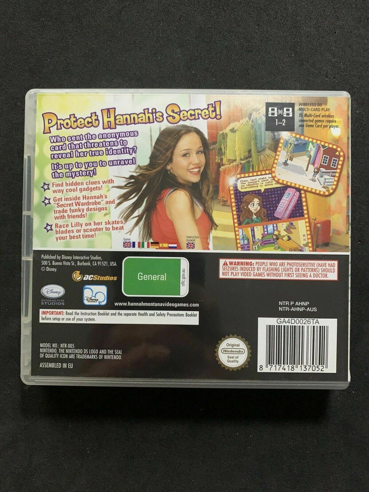 Hannah Montana - Nintendo DS NDS Game with Manual