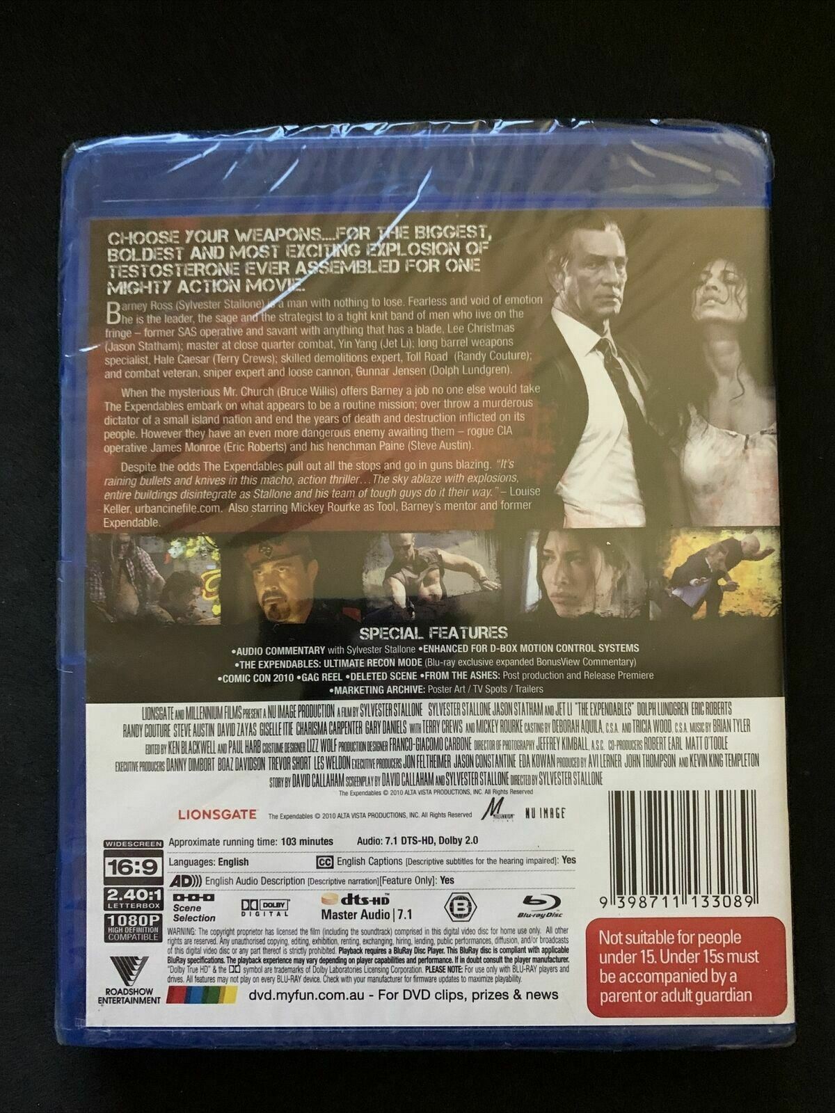 *New Sealed* The Expendables (Blu-ray, 2010) Sylvester Stallone. Region B
