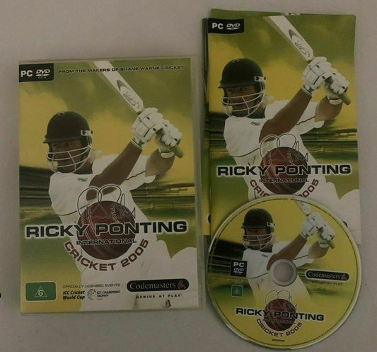 Ricky Pointing International Cricket 2005 - PC DVD Windows Game with Manual