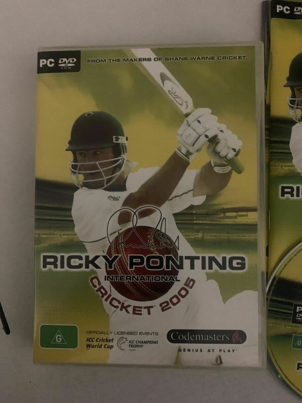 Ricky Pointing International Cricket 2005 - PC DVD Windows Game with Manual