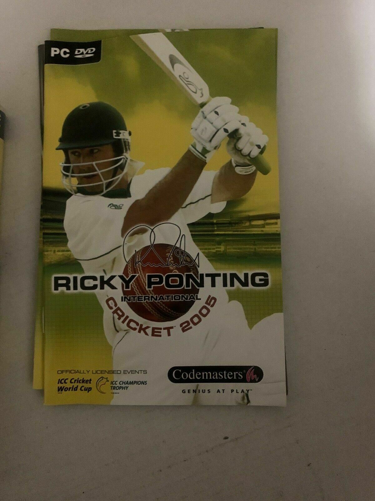 Ricky Pointing International Cricket 2005 - PC DVD Windows Game with Manual