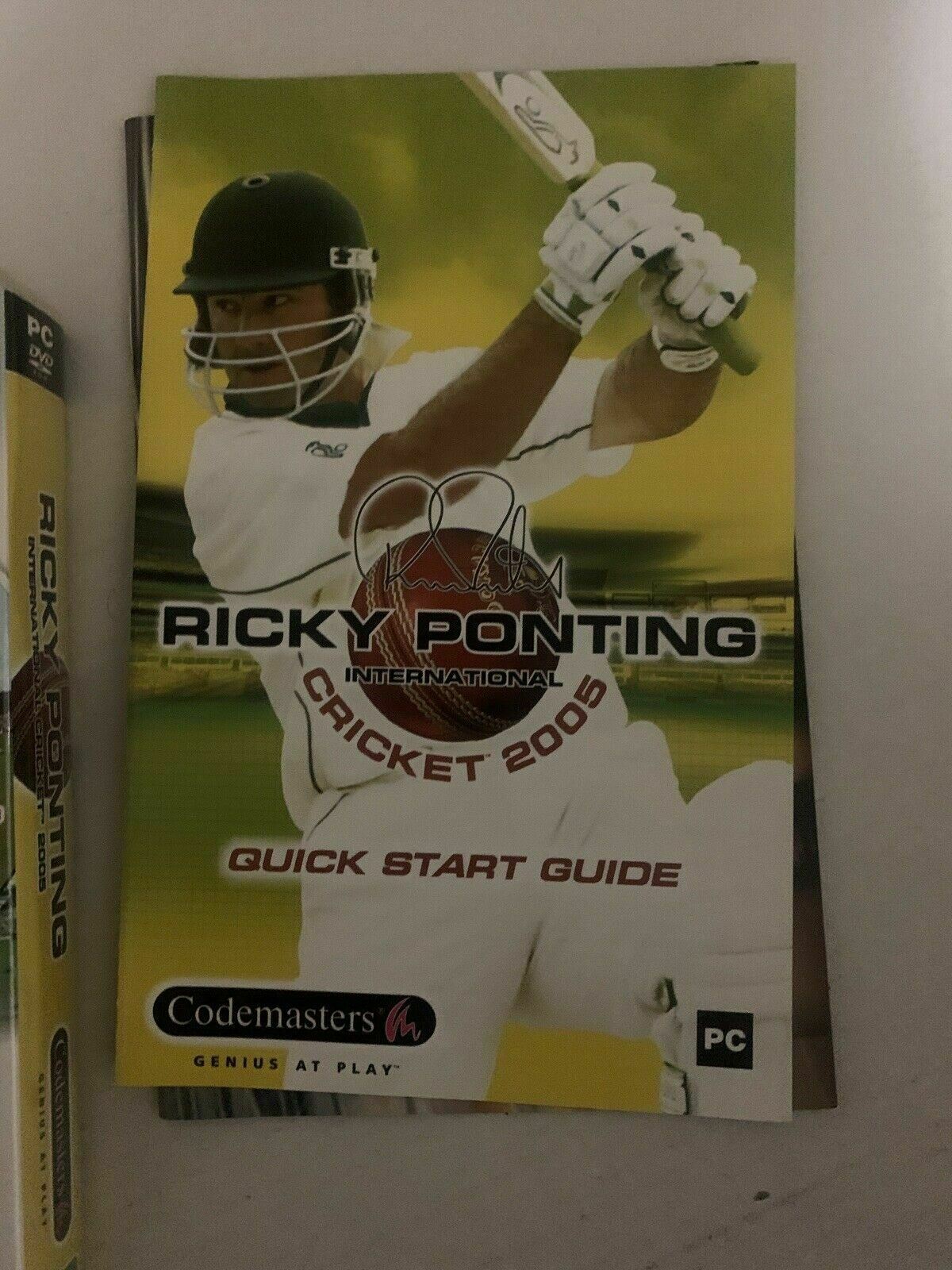 Ricky Pointing International Cricket 2005 - PC DVD Windows Game with Manual