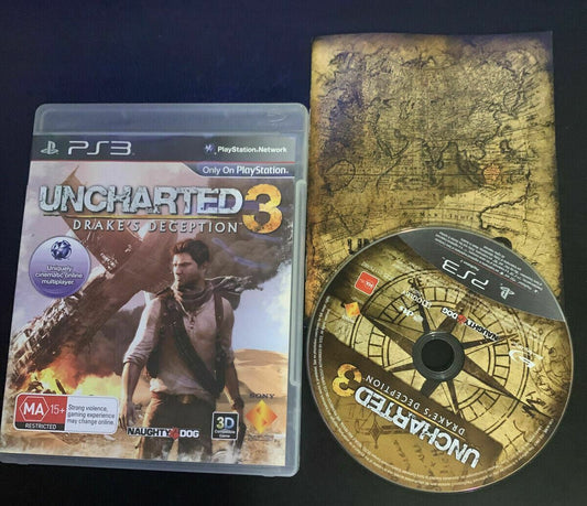 Uncharted 3 Drake's Deception - PlayStation PS3 game With Manual