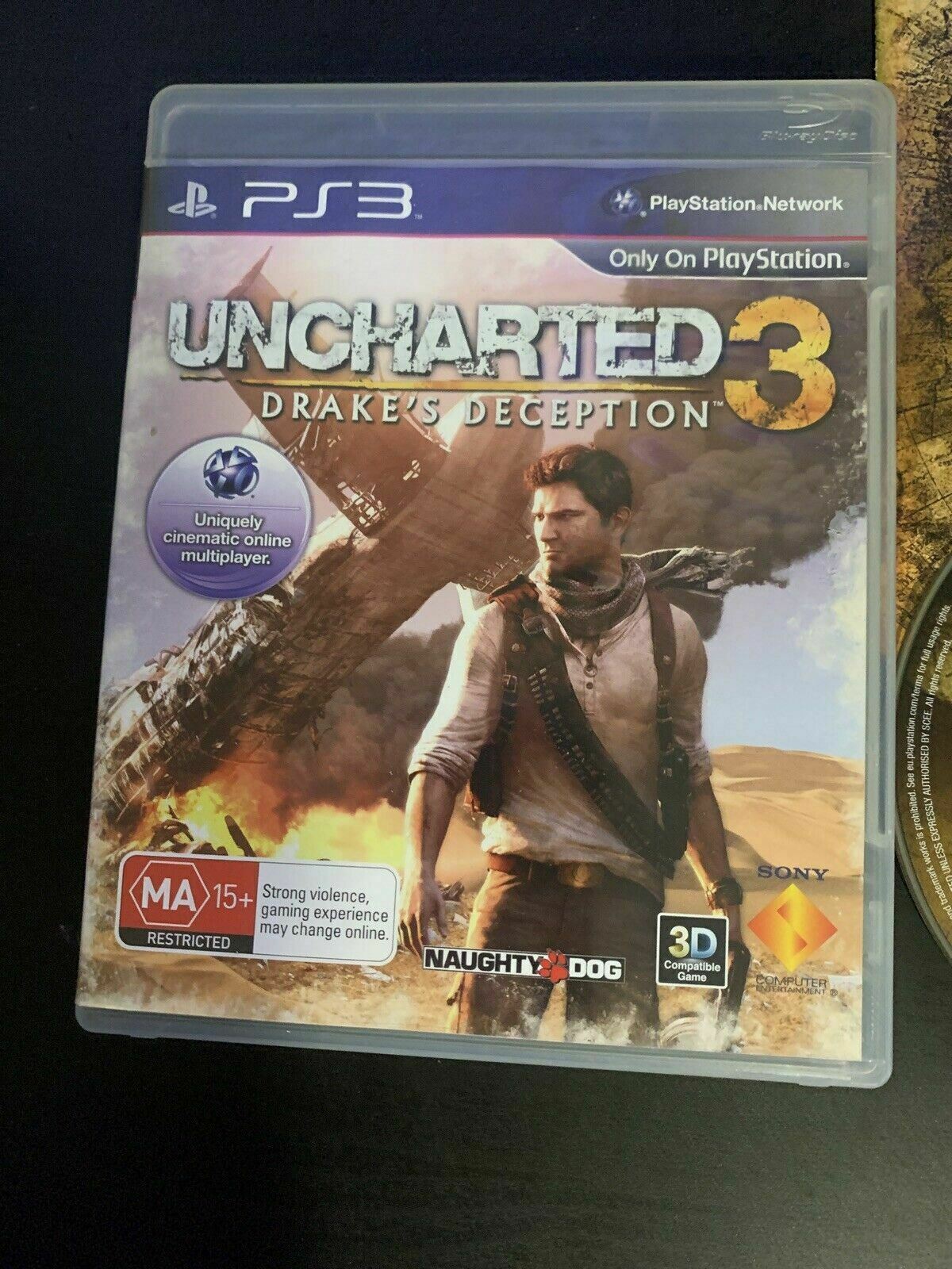 Uncharted 3 Drake's Deception - PlayStation PS3 game With Manual