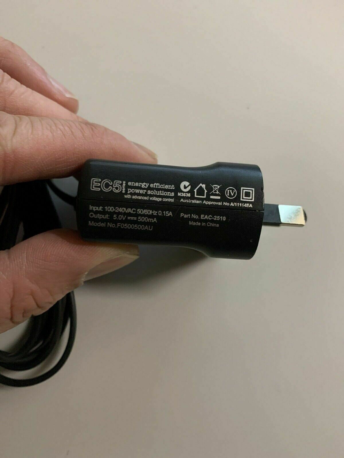 Genuine FORCE F0500500AU AC Adapter EAC-MV3 Power Supply  5v 500mA