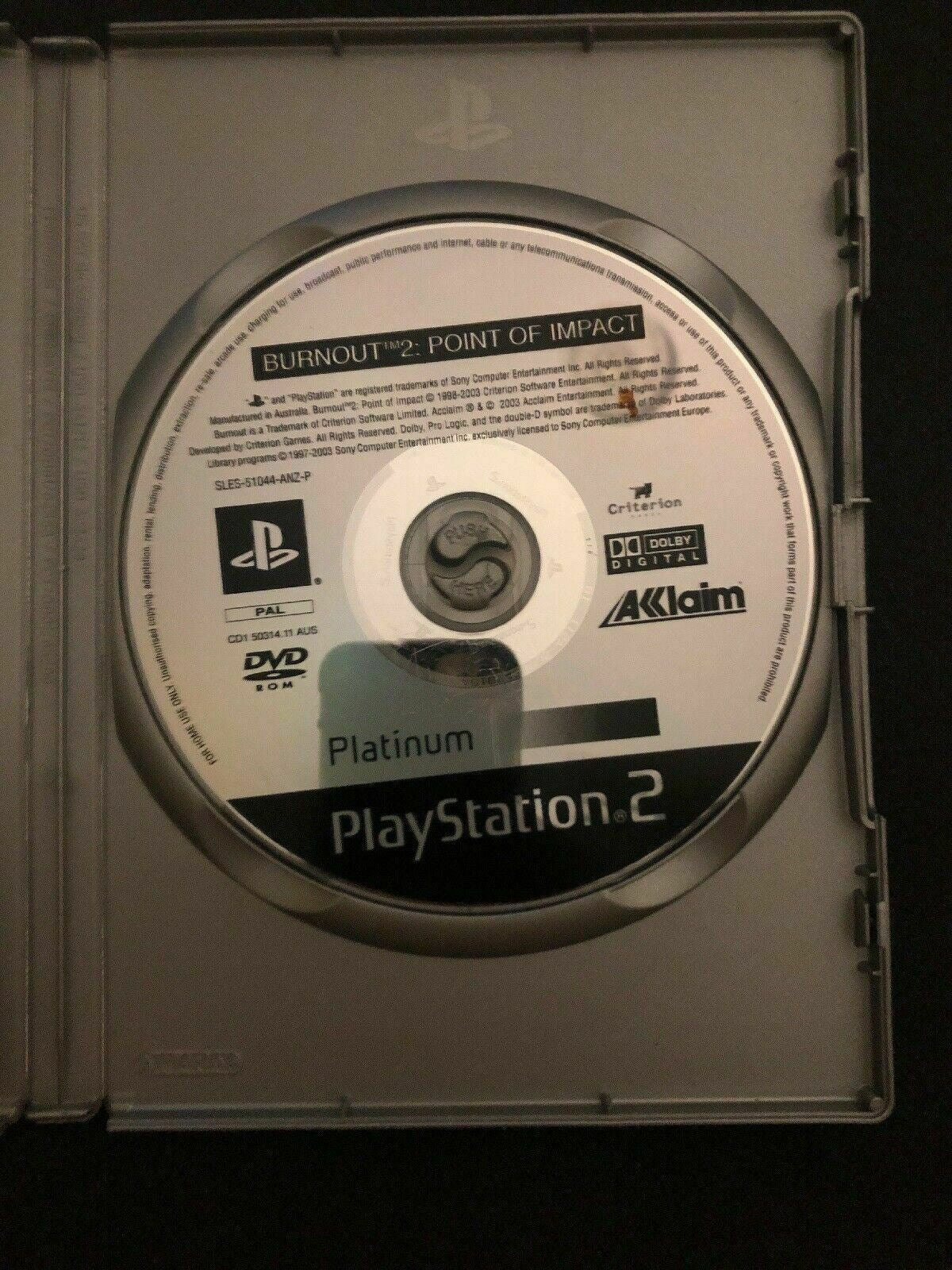 Burnout 2: Point Of Impact - Sony Playstation 2 PS2 PAL Classic Racing Game