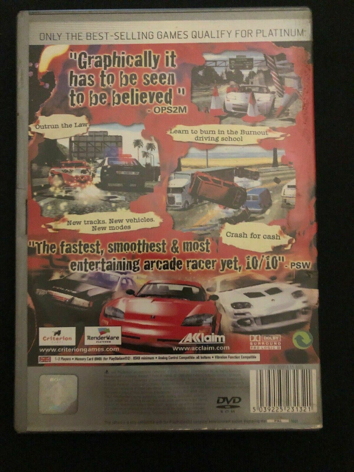 Burnout 2: Point Of Impact - Sony Playstation 2 PS2 PAL Classic Racing Game