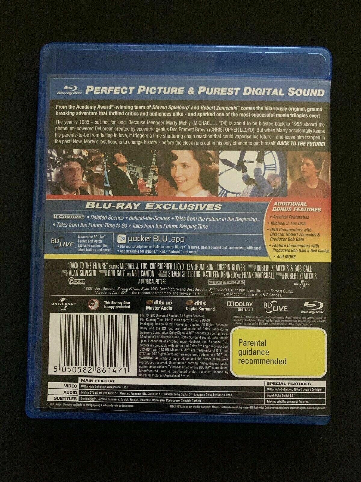 Back To The Future 1 & 2 (Blu-ray, 1985) Michael J. Fox, Christopher Lloyd