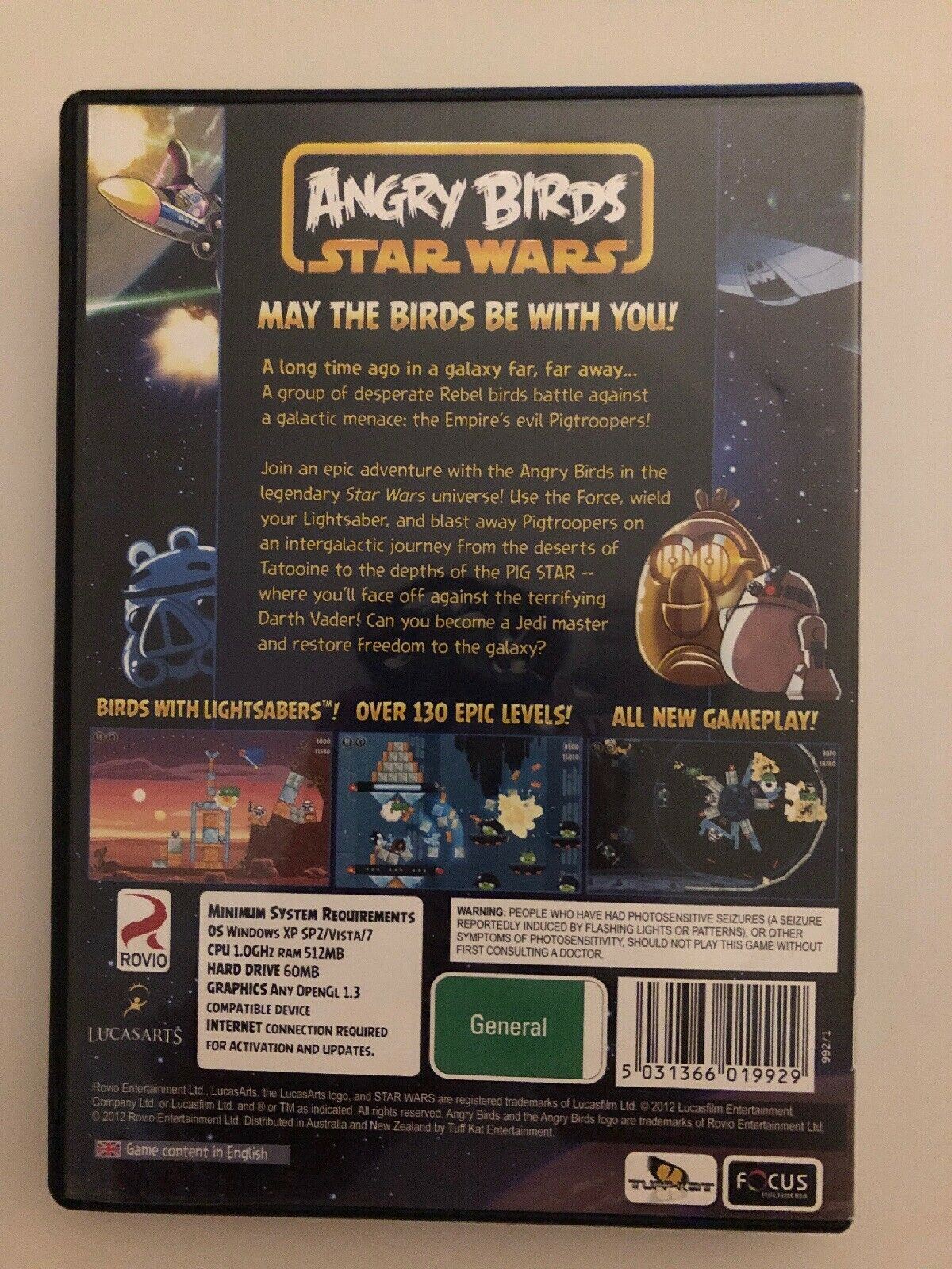 Angry Birds Star Wars - PC Windows DVD Game New Gameplay Over 130 Levels